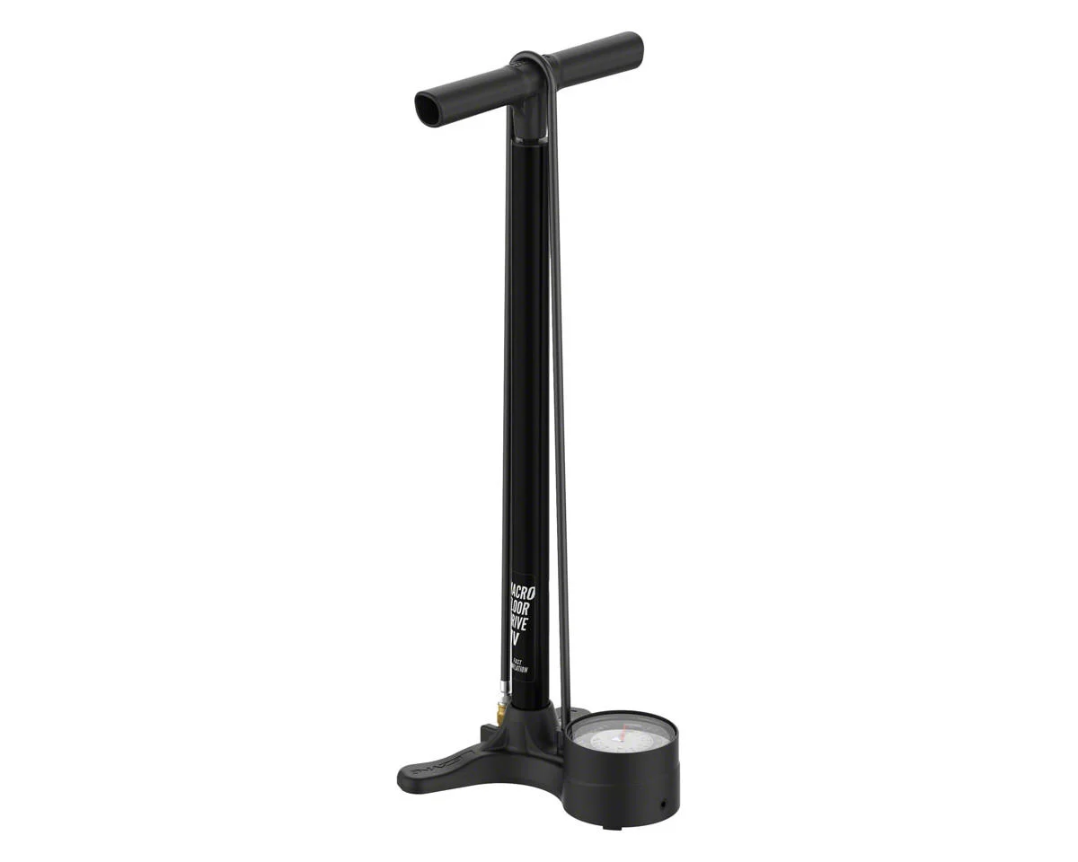 Lezyne Macro HV Floor Drive Floor Pump (Flat Black) (ABS Flip Chuck) (Presta/Schrader Valve Compatible)